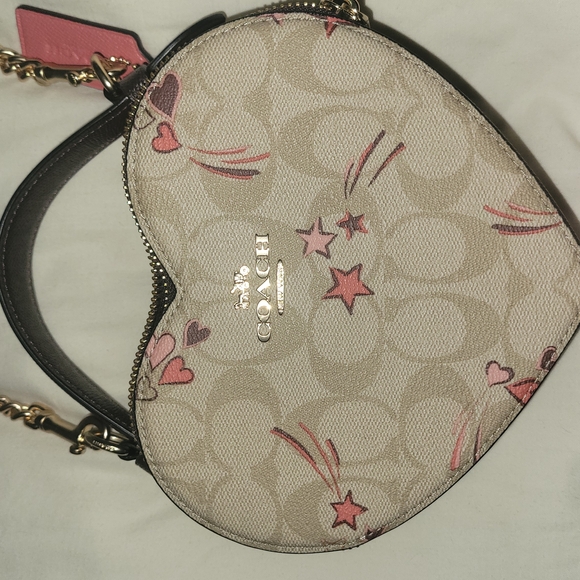 Coach Handbags - Coach Pink and Cream Mini Bag with Signature Style